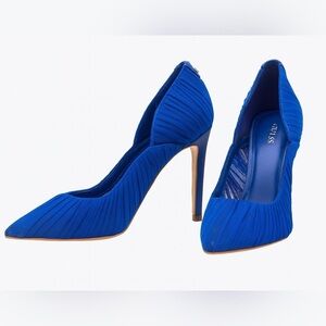 GUESS Pumps | Electric Cobalt Blue Pleated Pointed Toe Stilettos Party | Size 7